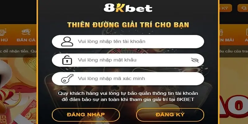 Hướng dẫn đăng nhập 8KBET chi tiết